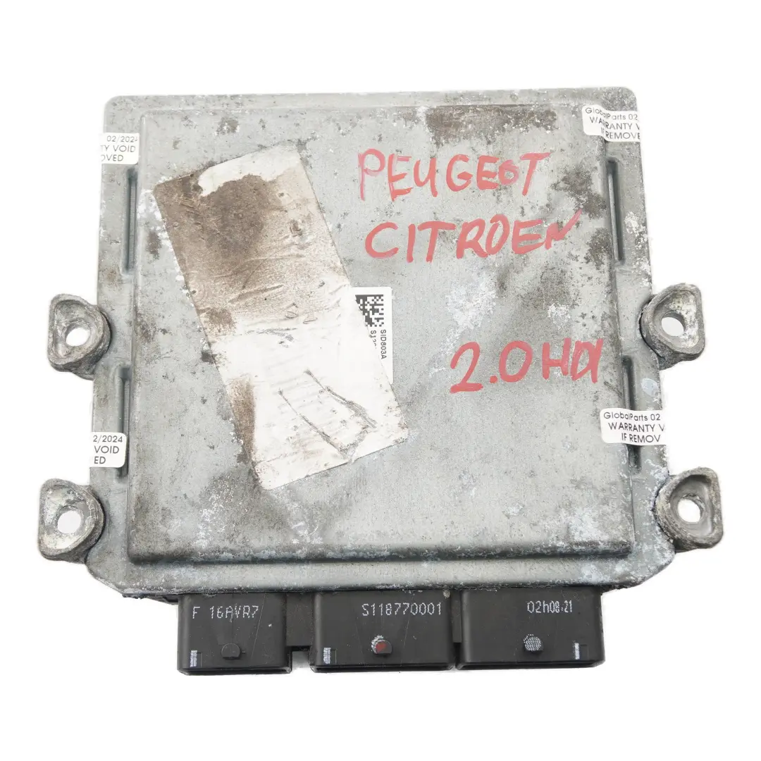 Peugeot Expert Citroën Jumpy 2.0 HDI 120HP Unité moteur ECU Manual - SKU 9664611380 - Numéro de pièce 9664611380