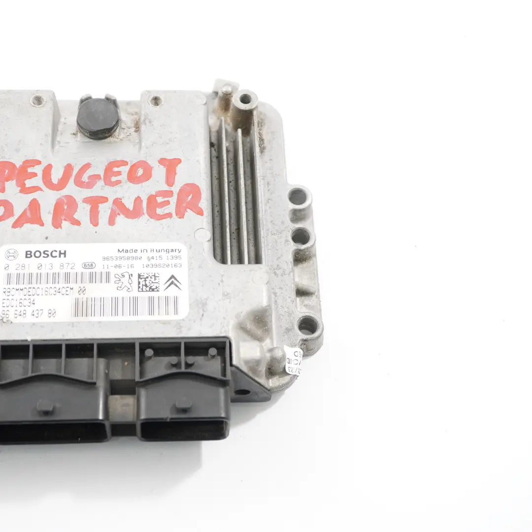 Citroen Berlingo B9 1.6 HDI 9HT Engine Control Unit ECU EDC Manual to with Part number 9664843780 Citroen Berlingo B9 1.6 HDI 9HT Engine Control Unit ECU EDC Manual - SKU 9664843780-1 - Part number 9664843780