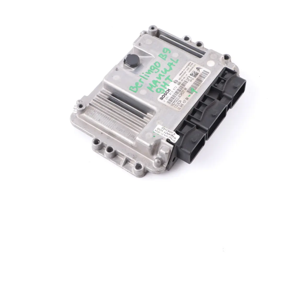 Citroen Berlingo B9 1.6 HDI 9HT Unidad de Control del Motor ECU EDC  - SKU 9664843780-1 - Número de pieza 9664843780