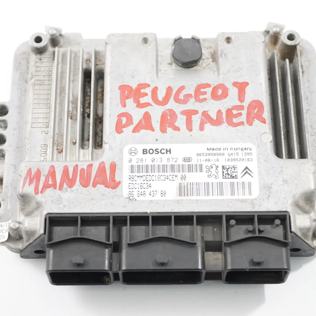 9H03 Unidad de Control del Motor ECU Manual para Peugeot Partner 1.6 HDI con número de pieza 9664843780 Peugeot Partner 1.6 HDI 9H03 Unidad de Control del Motor ECU Manual - SKU 9664843780 - Número de pieza 9664843780