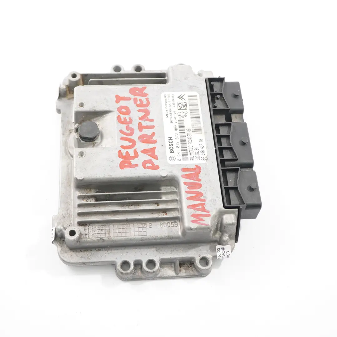 Peugeot Partner 1.6 HDI 9H03 Unité de contrôle moteur ECU EDC Manuel - SKU 9664843780 - Numéro de pièce 9664843780