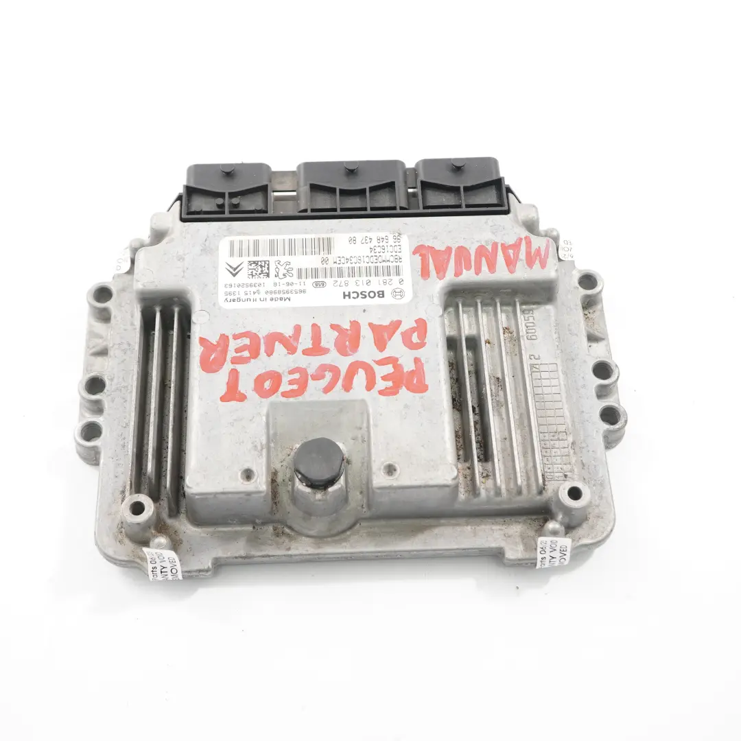 Peugeot Partner 1.6 HDI 9H03 Unité de contrôle moteur ECU EDC Manuel - SKU 9664843780 - Numéro de pièce 9664843780