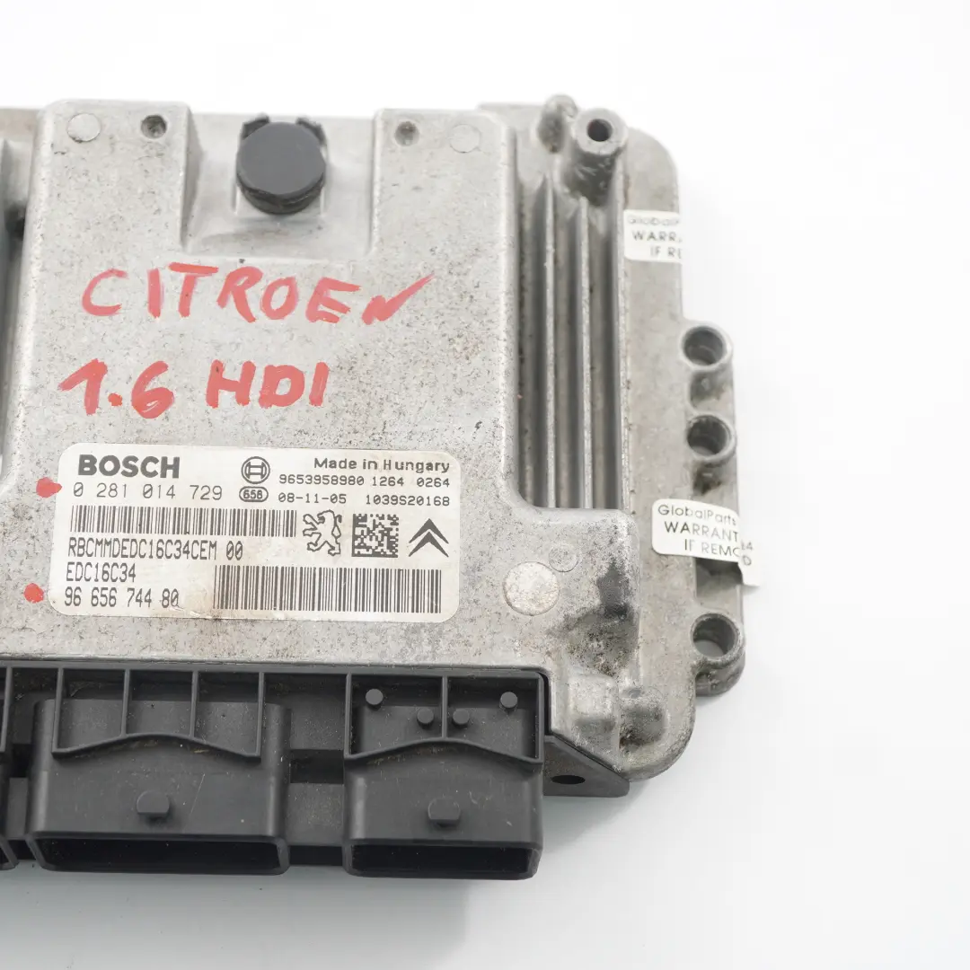  Citroen C4 1.6 HDI Diesel Engine Control Unit ECU Module EDC - SKU 9665674480 - Part number 9665674480