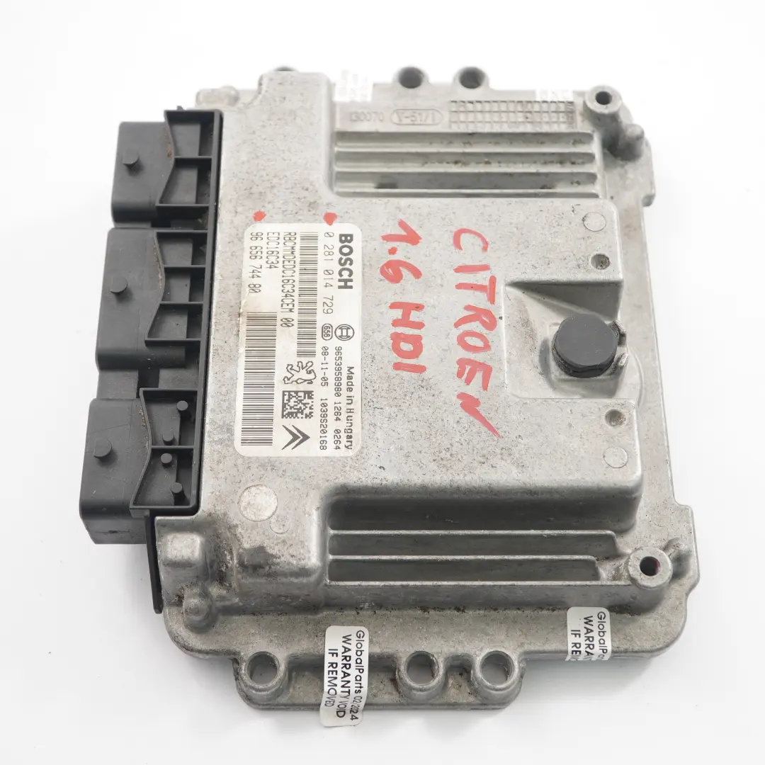  Citroen C4 1.6 HDI Diesel Engine Control Unit ECU Module EDC - SKU 9665674480 - Part number 9665674480