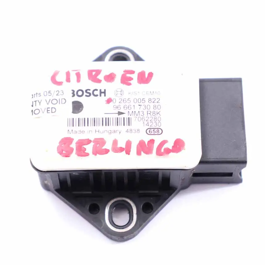 Capteur lacet Citroen Berlingo Peugeot Partner ESP Unité rotation pour à propos du numéro de pièce 9666173080 Capteur lacet Citroen Berlingo Peugeot Partner ESP Unité rotation - SKU 9666173080 - Numéro de pièce 9666173080