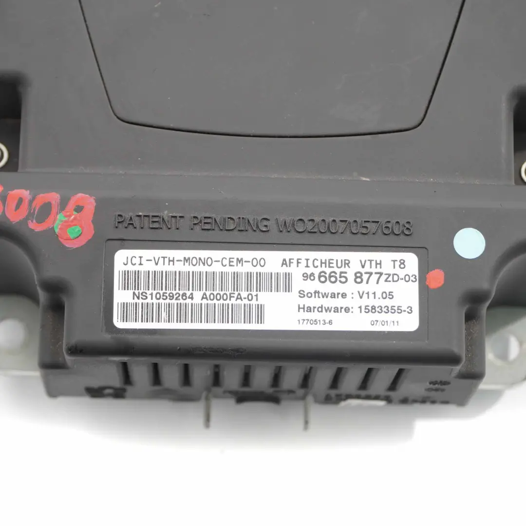 Peugeot 3008 Head-Up Display Hud Project Dash Screen Control Unit - SKU 96665877ZD - Part number 96665877ZD