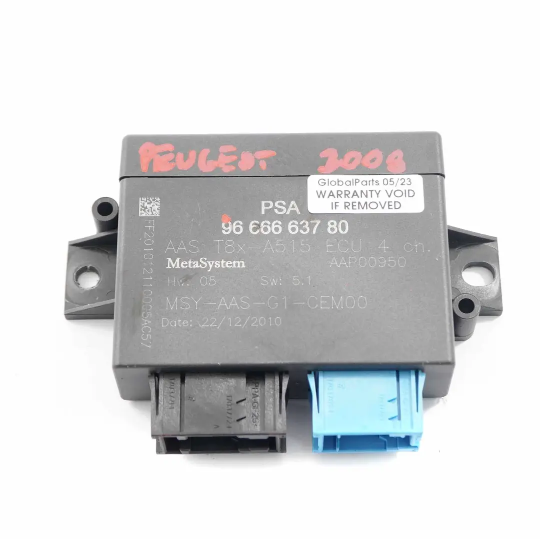 PDC Modul Park Distance Control Einheit ECU für Peugeot 3008 mit Teilenummer 9666663780 Peugeot 3008 PDC Modul Park Distance Control Einheit ECU - SKU 9666663780 - Teilenummer 9666663780