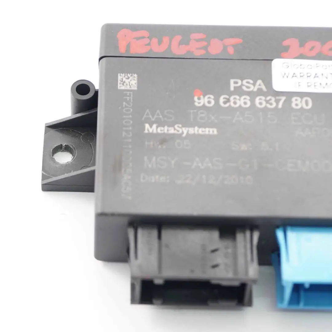 Módulo PDC Unidad Control Distancia Aparcamiento ECU para Peugeot 3008 con número de pieza 9666663780 Peugeot 3008 Módulo PDC Unidad Control Distancia Aparcamiento ECU - SKU 9666663780 - Número de pieza 9666663780