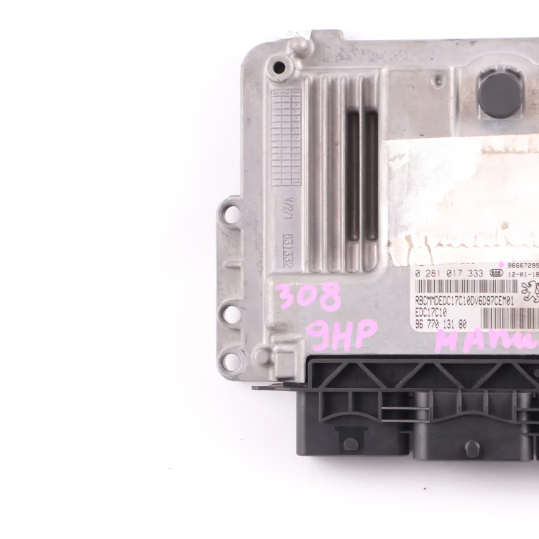 Peugeot 308 9HP 1.6 Diesel DV6DTED Engine Control ECU Module Manual - SKU 9666729580 - Part number 9666729580