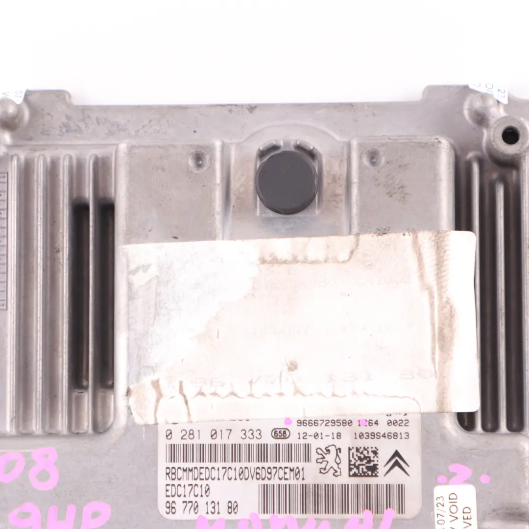 Peugeot 308 9HP 1.6 Diesel DV6DTED Engine Control ECU Module Manual - SKU 9666729580 - Part number 9666729580