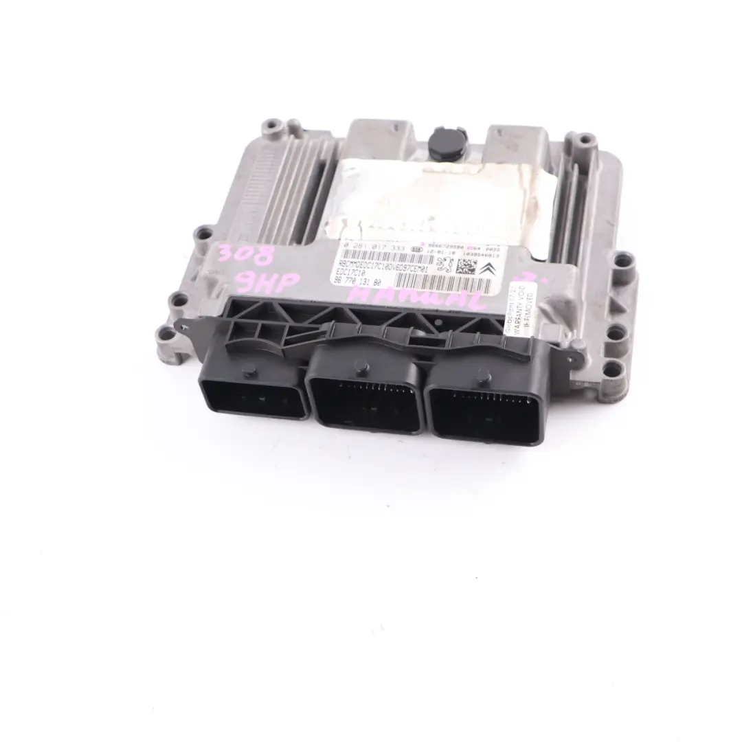 Peugeot 308 9HP 1.6 Diesel DV6DTED Engine Control ECU Module Manual - SKU 9666729580 - Part number 9666729580