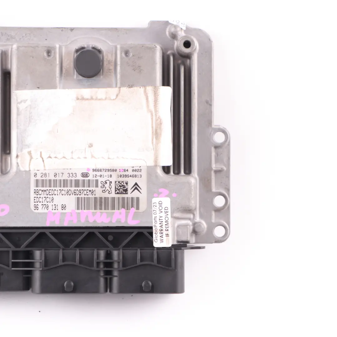 Peugeot 308 9HP 1.6 Diesel DV6DTED Engine Control ECU Module Manual - SKU 9666729580 - Part number 9666729580