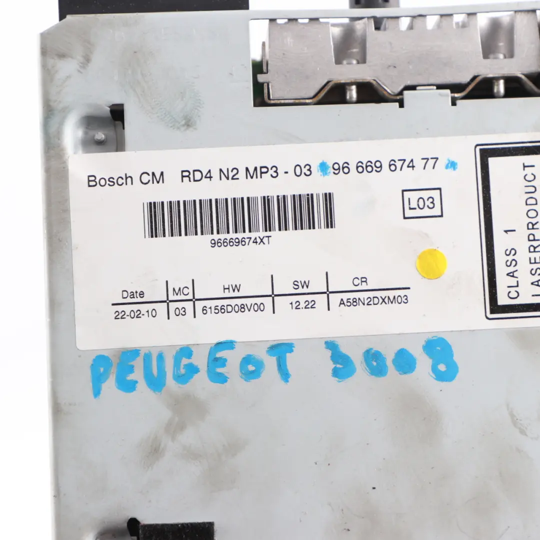 Radio CD Player Stereo Head Unit to Peugeot 3008 with Part number 9666967477 Peugeot 3008 Radio CD Player Stereo Head Unit - SKU 9666967477 - Part number 9666967477