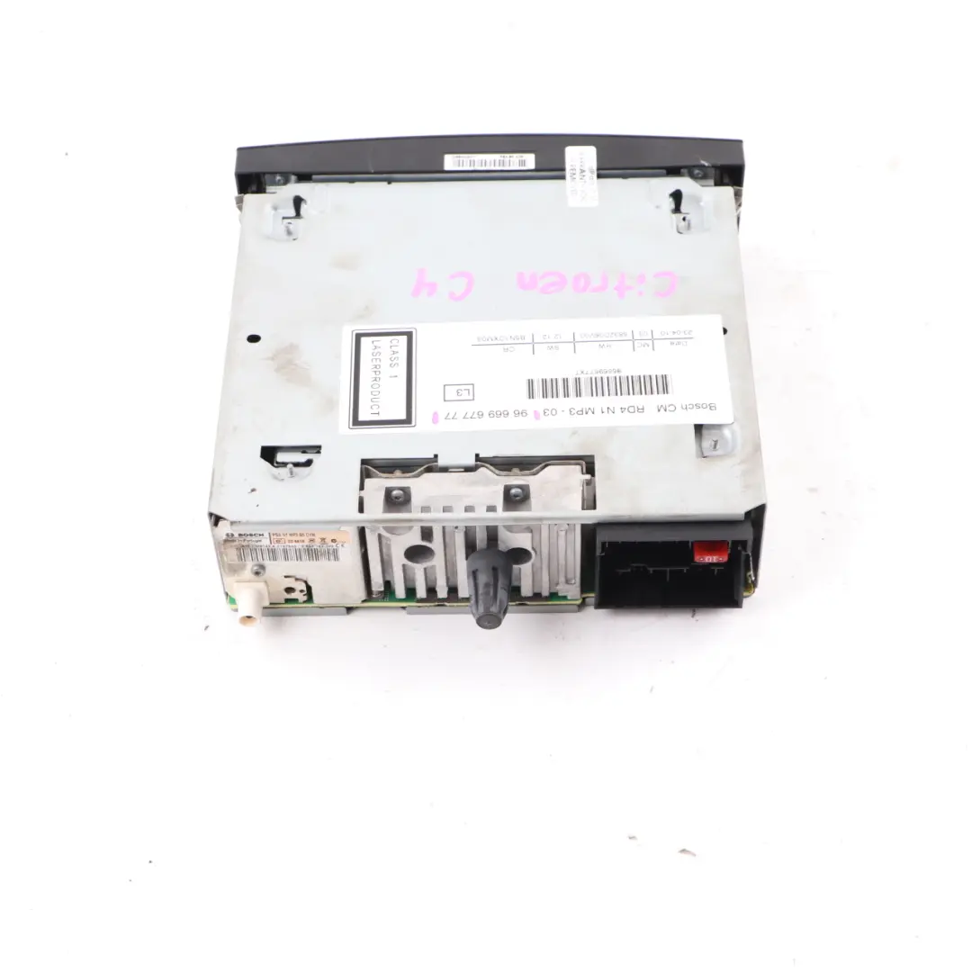 Citroen C4 CD Player Radio Audio Head Unit to with Part number 9666967777 Citroen C4 CD Player Radio Audio Head Unit - SKU 9666967777 - Part number 9666967777