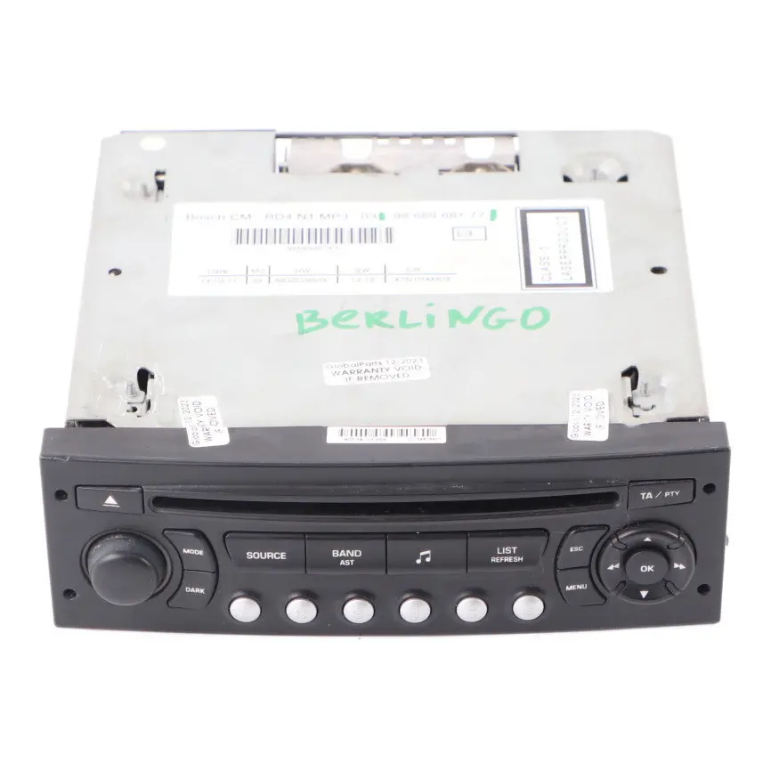  Citroen Berlingo Peugeot Partner CD Player MP3 Radio Stereo Head Unit - SKU 9666968177 - Part number 9666968177