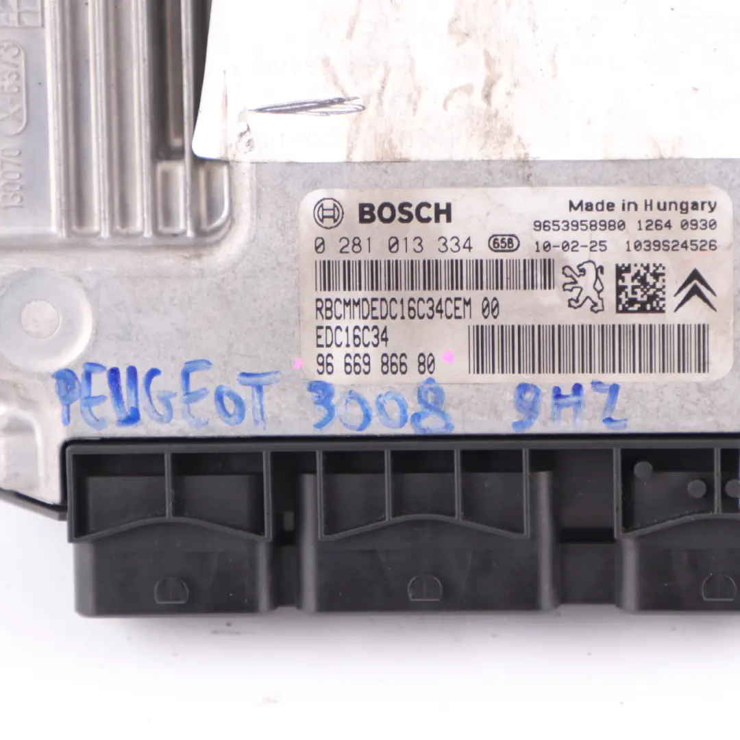 Peugeot 3008 1.6 HDI 9HZ 9H01 Engine Control Unit Module ECU Manual - SKU 9666986680 - Part number 9666986680