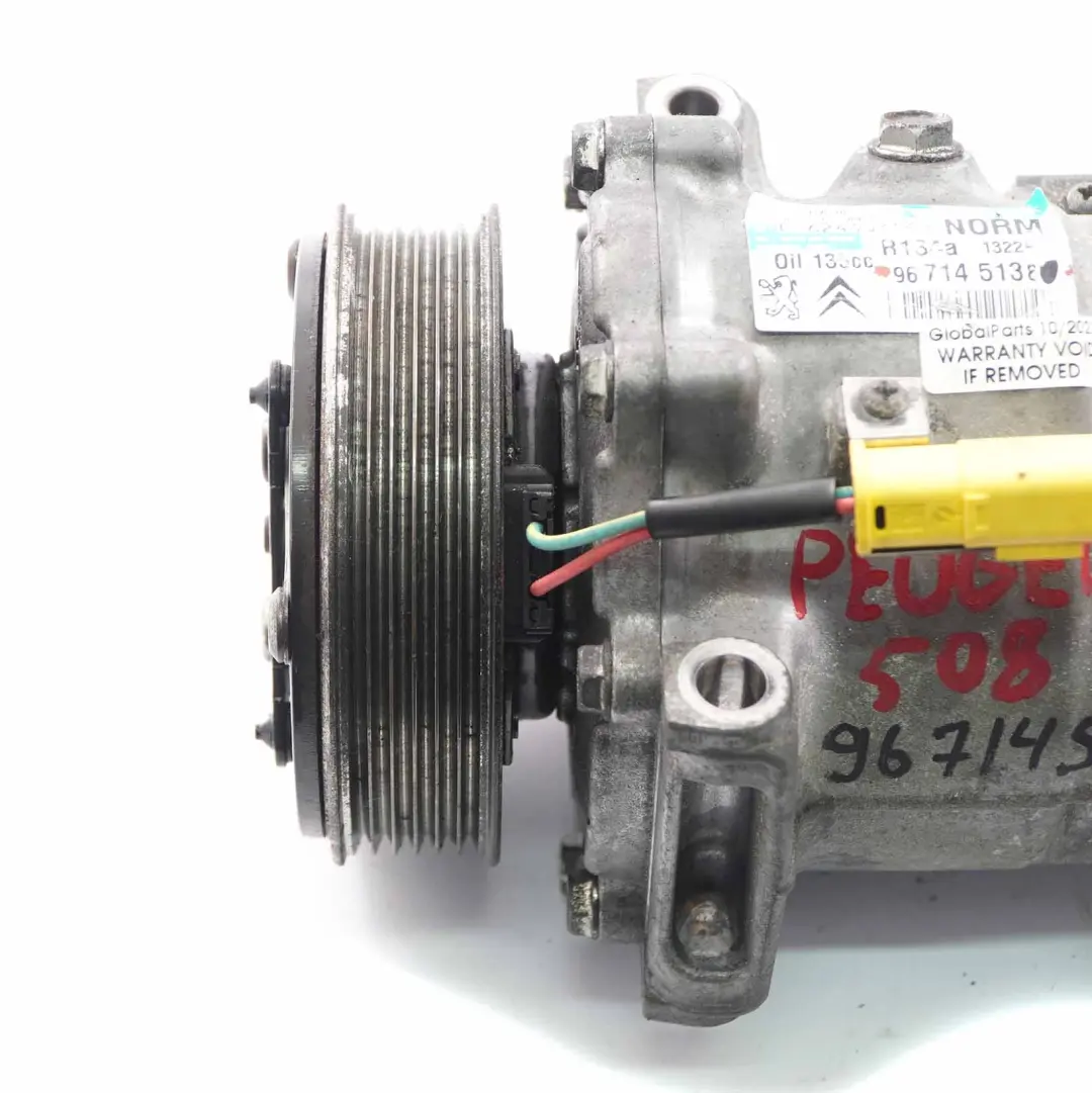 Conditioning Compressor Air Con A/C Pump to Peugeot 508 5008 2.0 HDI Air with Part number 9671451380 Peugeot 508 5008 2.0 HDI Air Conditioning Compressor Air Con A/C Pump - SKU 9671451380 - Part number 9671451380