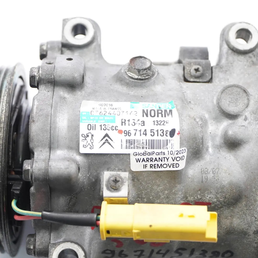 Peugeot 508 5008 2.0 HDI Compresor Aire Acondicionado Bomba A/C - SKU 9671451380 - Número de pieza 9671451380