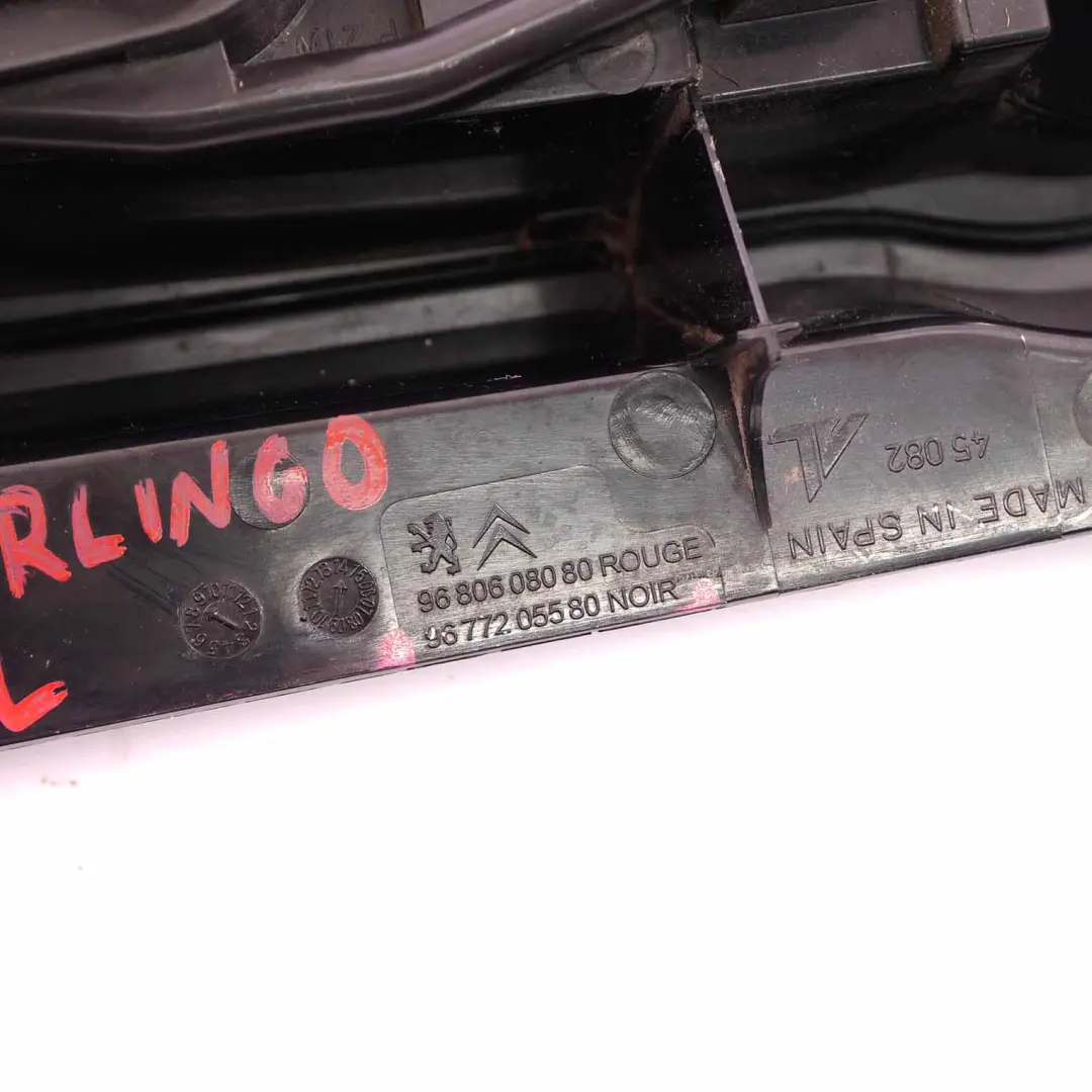 Citroen Berlingo Tail Light Rear Lamp Left N/S Side Panel to with Part number 9672205580 Citroen Berlingo Tail Light Rear Lamp Left N/S Side Panel - SKU 9672205580 - Part number 9672205580