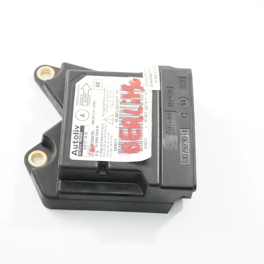 Airbag Module Citroen Berlingo Peugeot Partner Control Unit Sensor  - SKU 9674290780 - Part number 9674290780