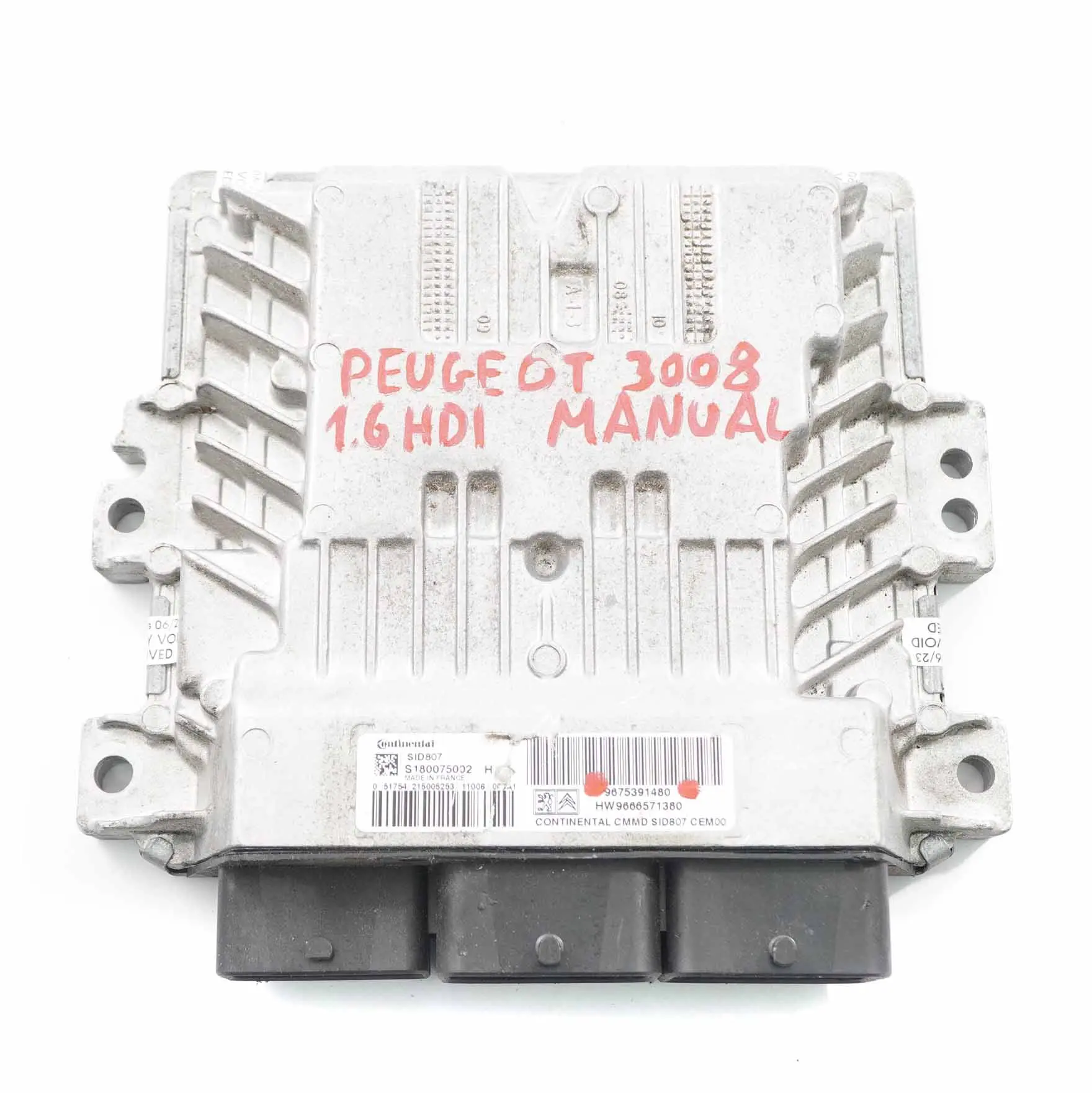 Peugeot 3008 1.6 HDI T84 DV6-C Engine Control Unit Module ECU 9675391480 Manual