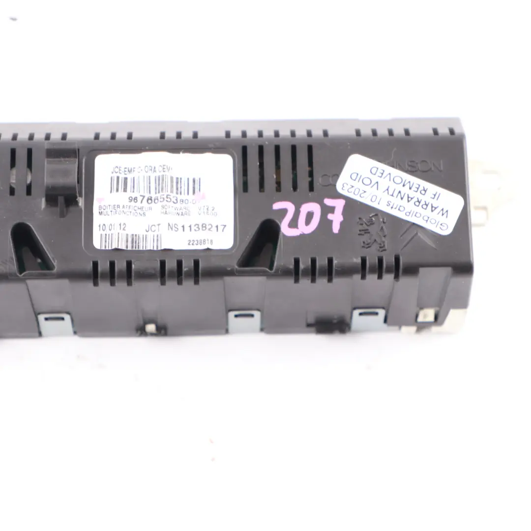 Peugeot 207 Multifunction Display Screen Unit Module Dash Dashboard - SKU 9676655380 - Part number 9676655380