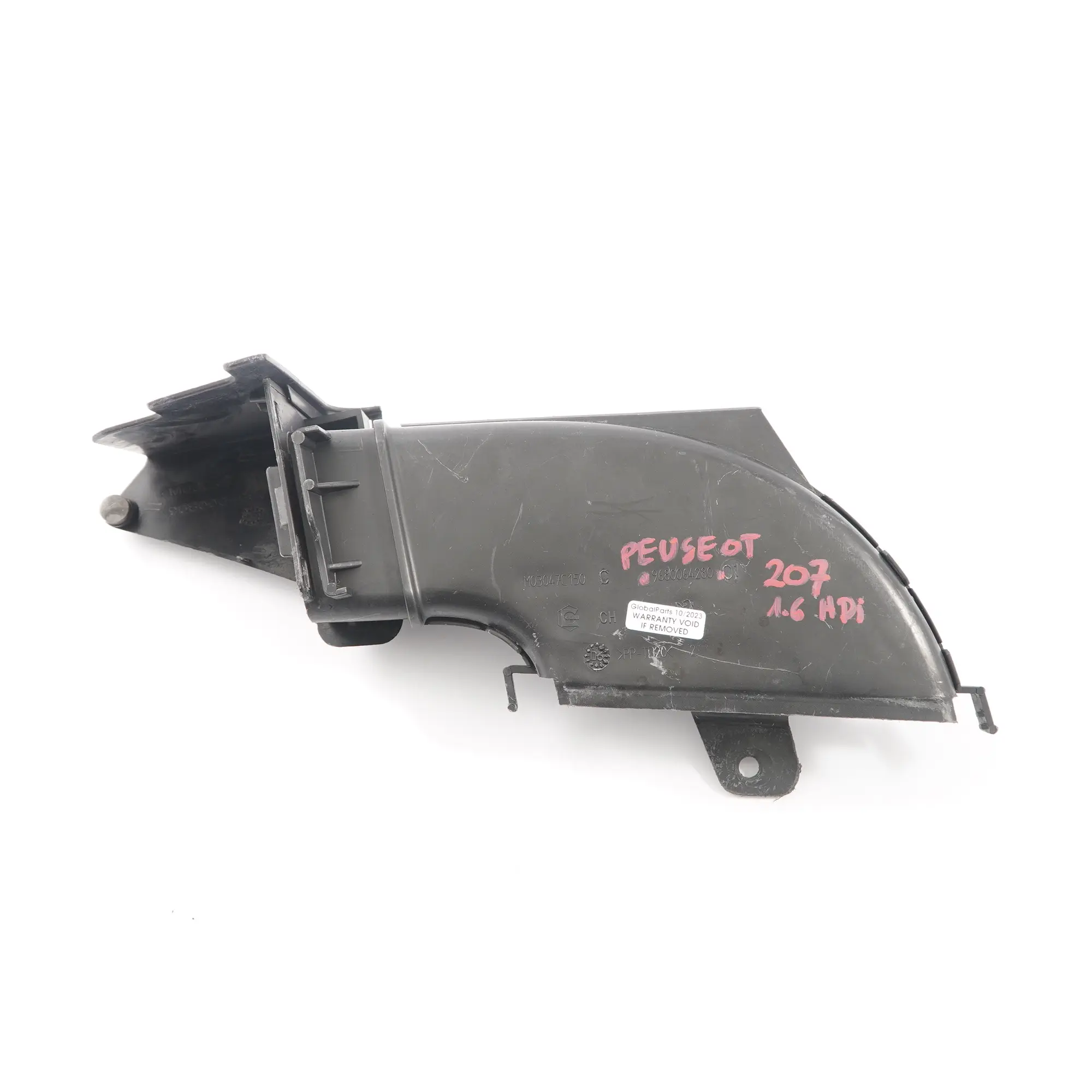 Peugeot 207 ingresso aria canale guida condotto tubo flessibile 9680064280