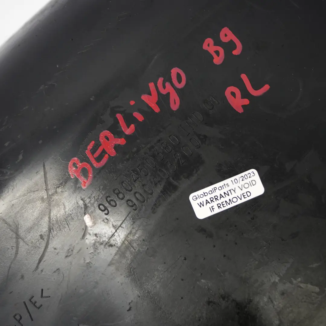 Citroen Berlingo B9 Passaruota Posteriore Sinistro Coperchio Ruota per con numero di parte 9680450380 Citroen Berlingo B9 Passaruota Posteriore Sinistro Coperchio Ruota - SKU 9680450380 - Numero di parte 9680450380