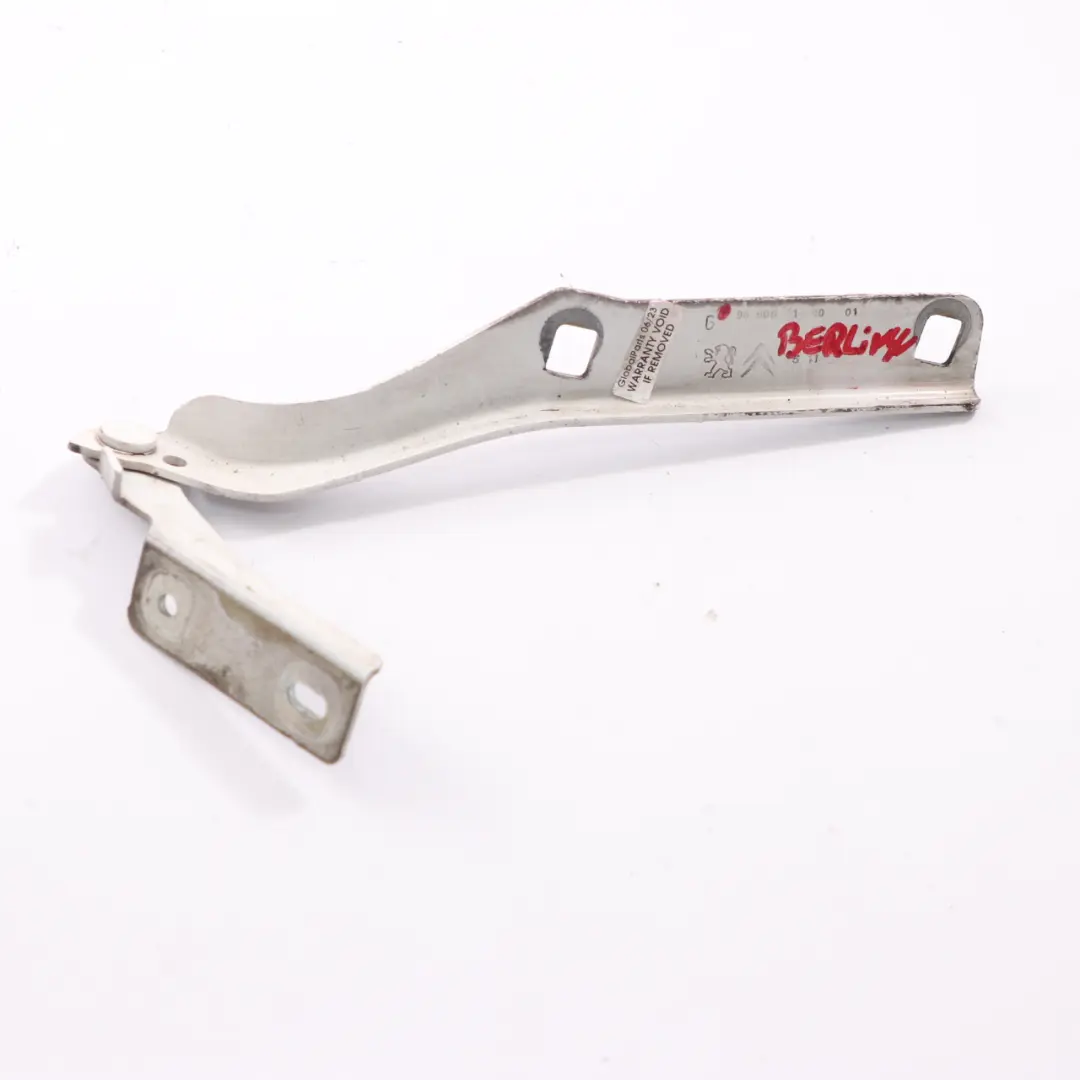 Hood Hinge Citroen Berlingo Peugeot Partner Bonnet Left N/S White to with Part number 9680631480 Hood Hinge Citroen Berlingo Peugeot Partner Bonnet Left N/S White - SKU 9680631480 - Part number 9680631480