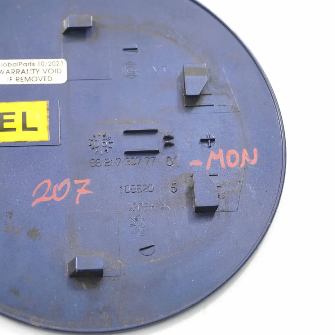 Riempimento carburante coperchio ribalta Montebello Blu per Peugeot 207 con numero di parte 9681730777 Peugeot 207 Riempimento carburante coperchio ribalta Montebello Blu - SKU 9681730777-MON - Numero di parte 9681730777