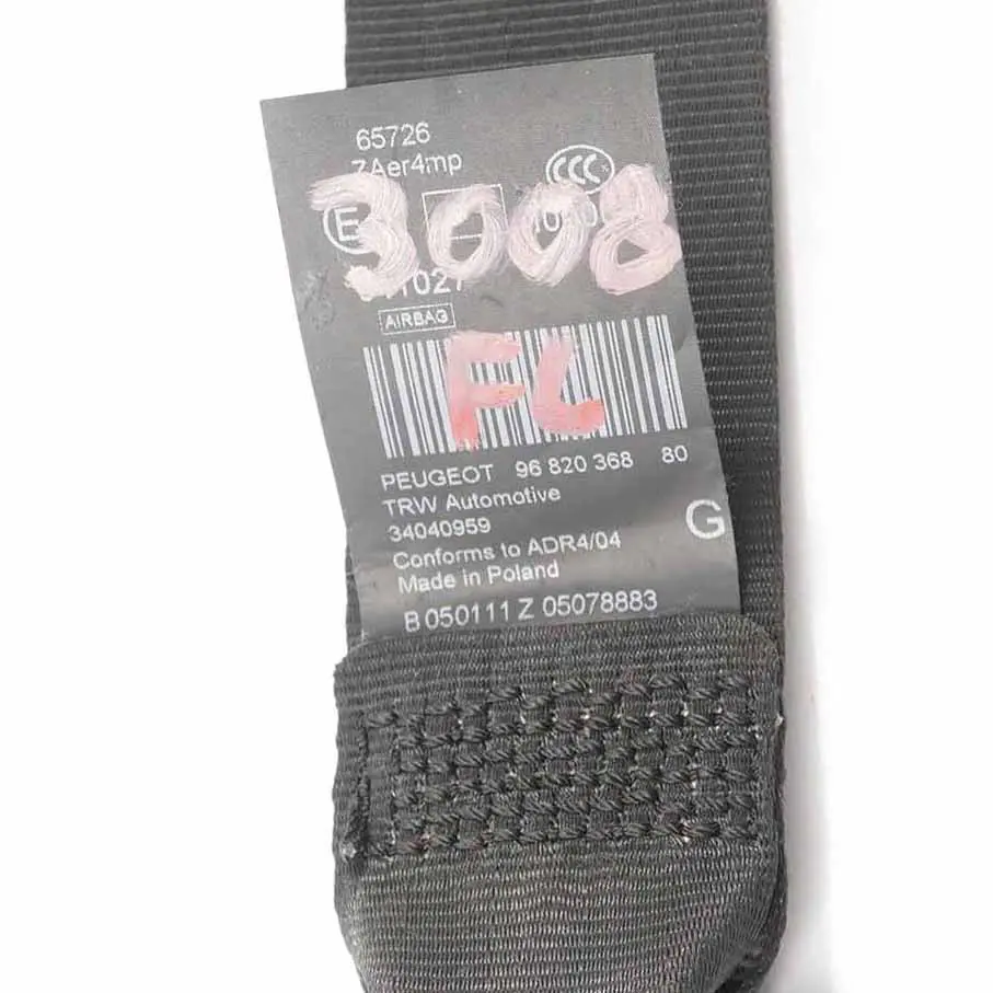 Ceinture de sécurité avant gauche Tendeur pour Peugeot 3008 à propos du numéro de pièce 9682036880 Peugeot 3008 Ceinture de sécurité avant gauche Tendeur - SKU 9682036880 - Numéro de pièce 9682036880