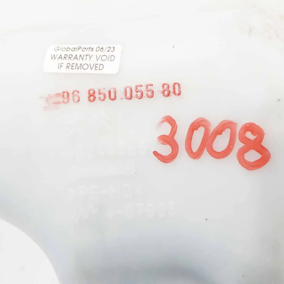 Lavacristallo Bottiglia serbatoio fluido per Peugeot 3008 con numero di parte 9685005580 Peugeot 3008 Lavacristallo Bottiglia serbatoio fluido - SKU 9685005580 - Numero di parte 9685005580
