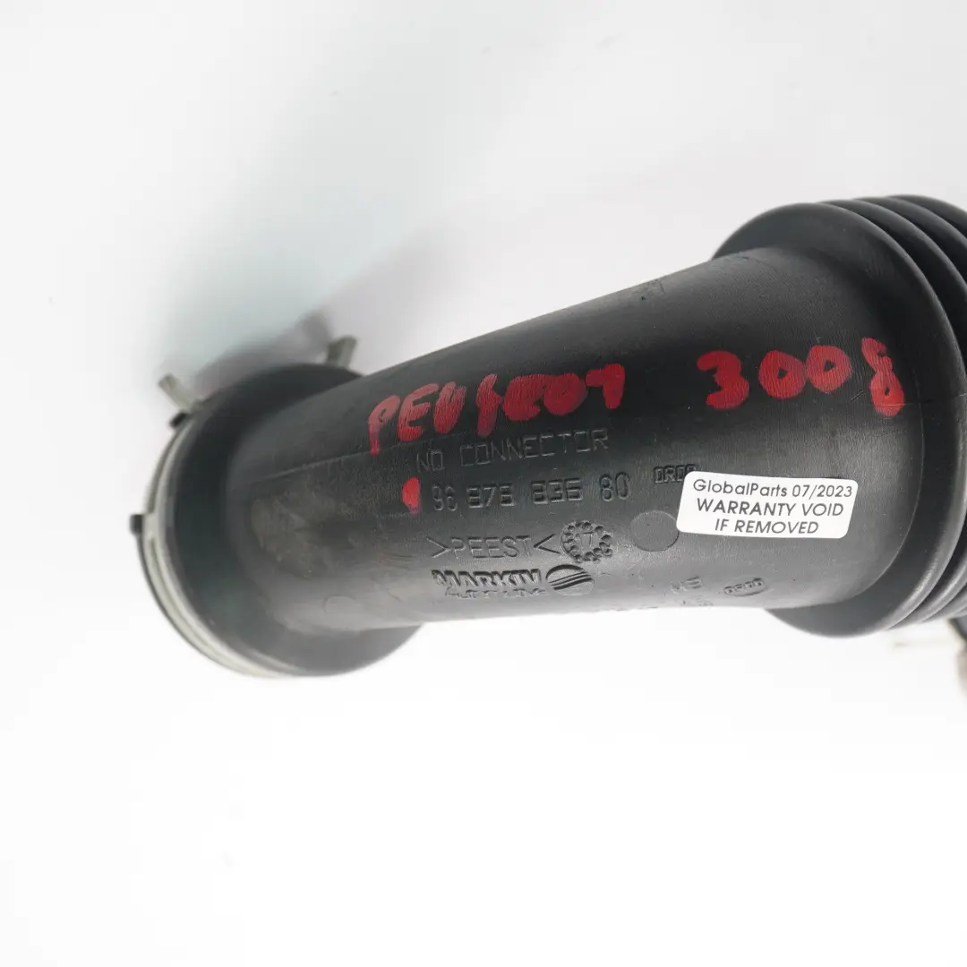Tubo de admisión de aire para Peugeot 3008 1.6 HDI con número de pieza 9687883580 Peugeot 3008 1.6 HDI Tubo de admisión de aire - SKU 9687883580 - Número de pieza 9687883580