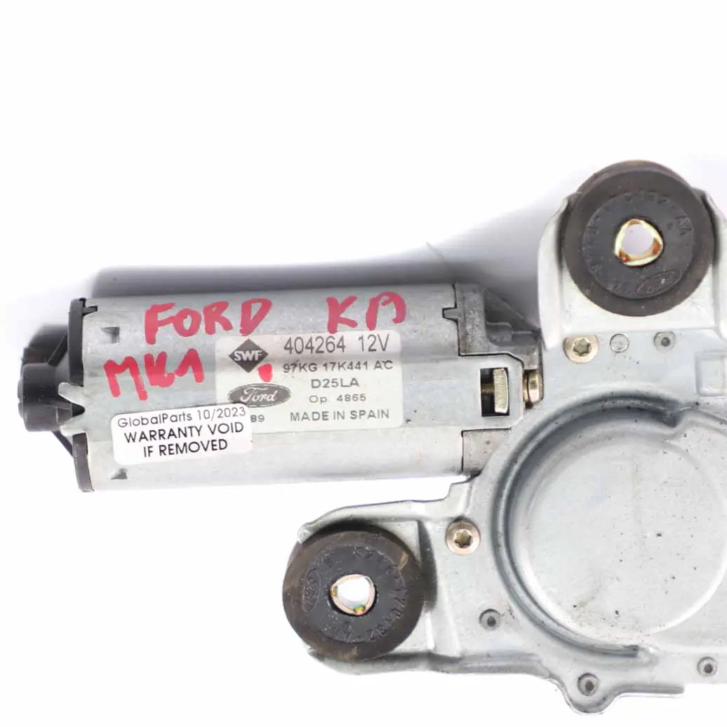Ford Ka MK1 Rear Wiper Motor Window Trunk Lid Tailgate Actuator - SKU 97KG17K441AC - Part number 97KG17K441AC