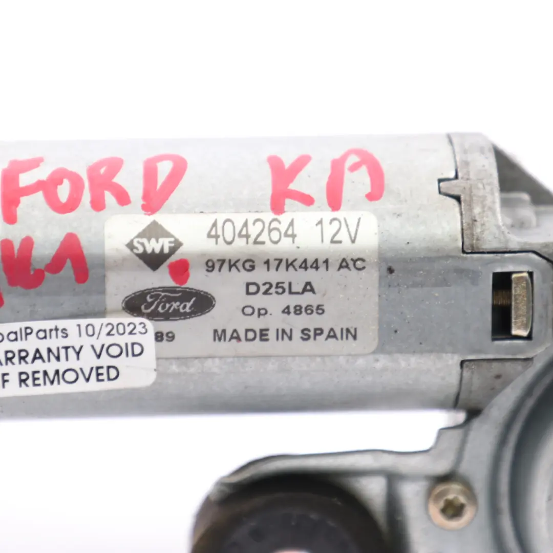 Ford Ka MK1 Rear Wiper Motor Window Trunk Lid Tailgate Actuator - SKU 97KG17K441AC - Part number 97KG17K441AC