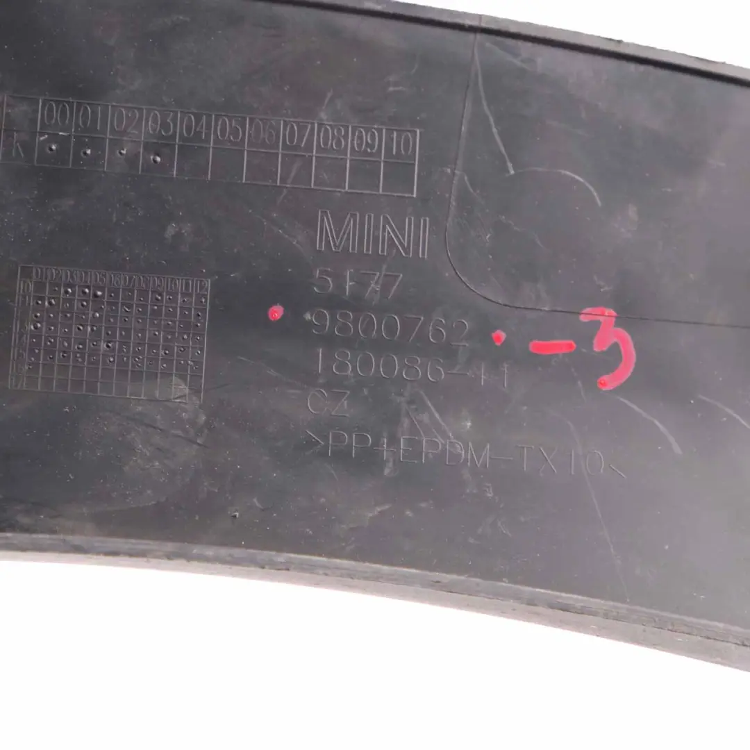 Arch Front Right O/S Wheel Housing Cover Black to Mini R60 R61 Wheel with Part number 9800762 Mini R60 R61 Wheel Arch Front Right O/S Wheel Housing Cover Black - SKU 9800762-3 - Part number 9800762