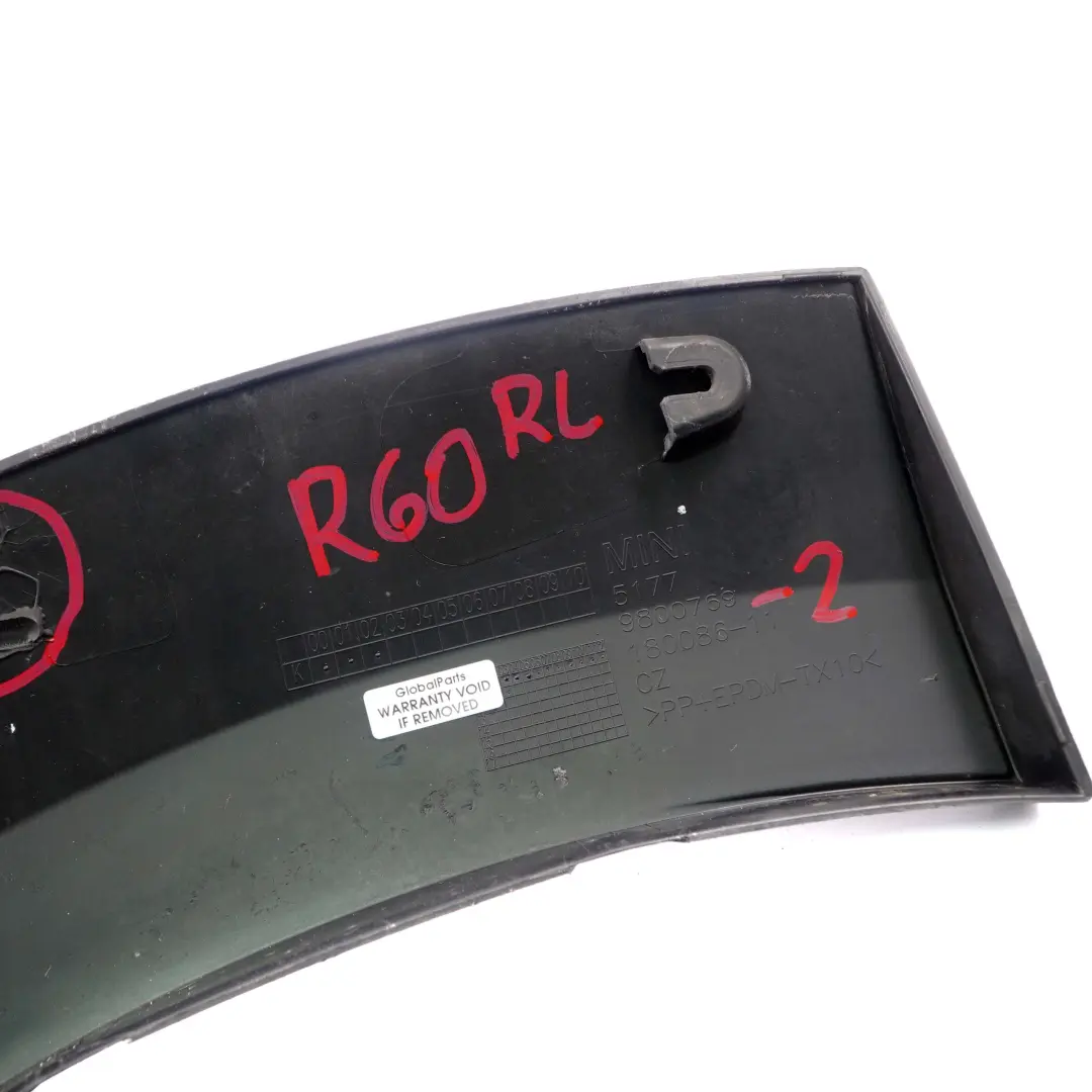 ?Mini Countryman R60 2 Tapa Paso De Rueda Trasero Izquierdo Negro para con número de pieza 9800769 ?Mini Countryman R60 2 Tapa Paso De Rueda Trasero Izquierdo Negro - SKU 9800769-2 - Número de pieza 9800769