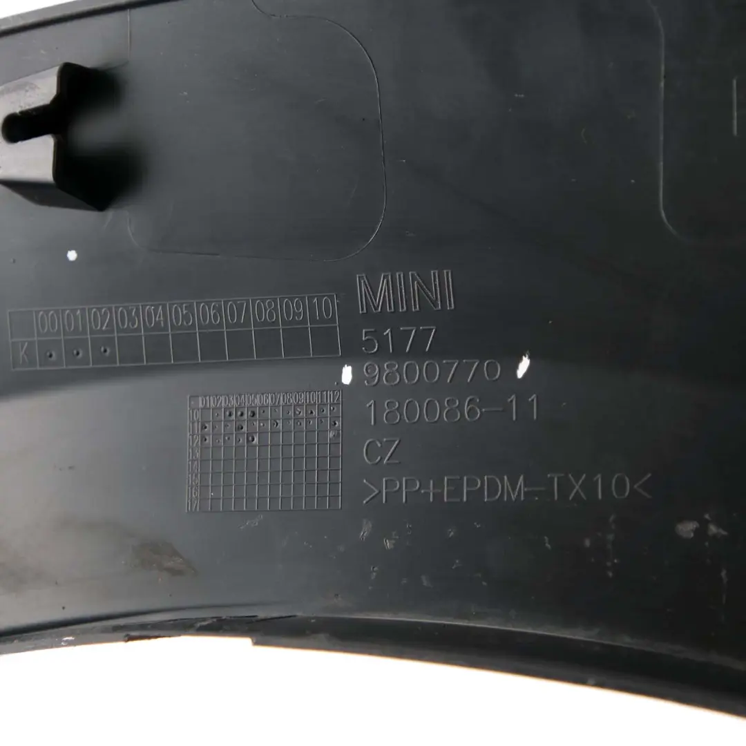 Arch Rear Right O/S to MINI Countryman R60 Cover Wheel with Part number 9800770 MINI Countryman R60 Cover Wheel Arch Rear Right O/S - SKU 9800770-1 - Part number 9800770