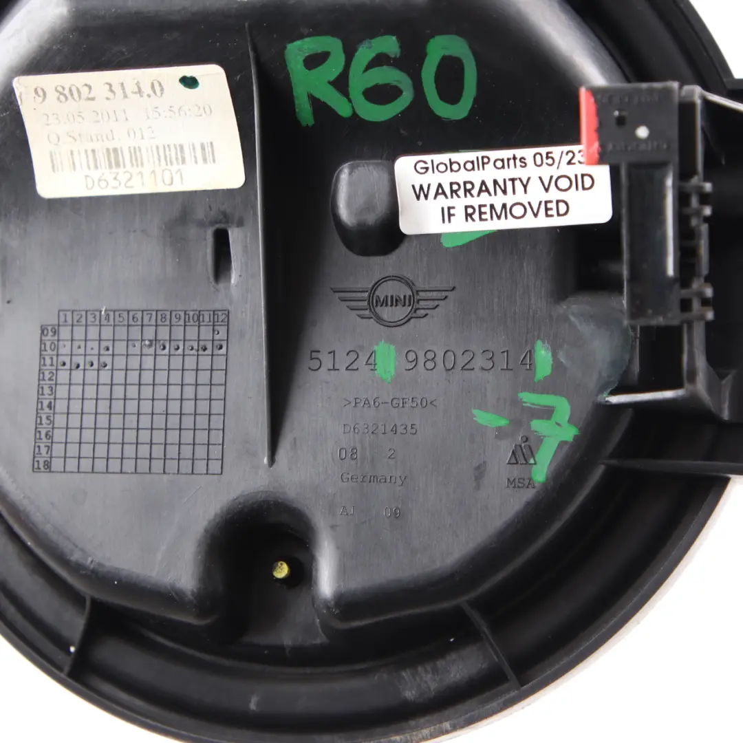 Mini R60 R61 Pulsante coperchio bagagliaio Portellone posteriore Badge - SKU 9802314-7 - Numero di parte 9802314