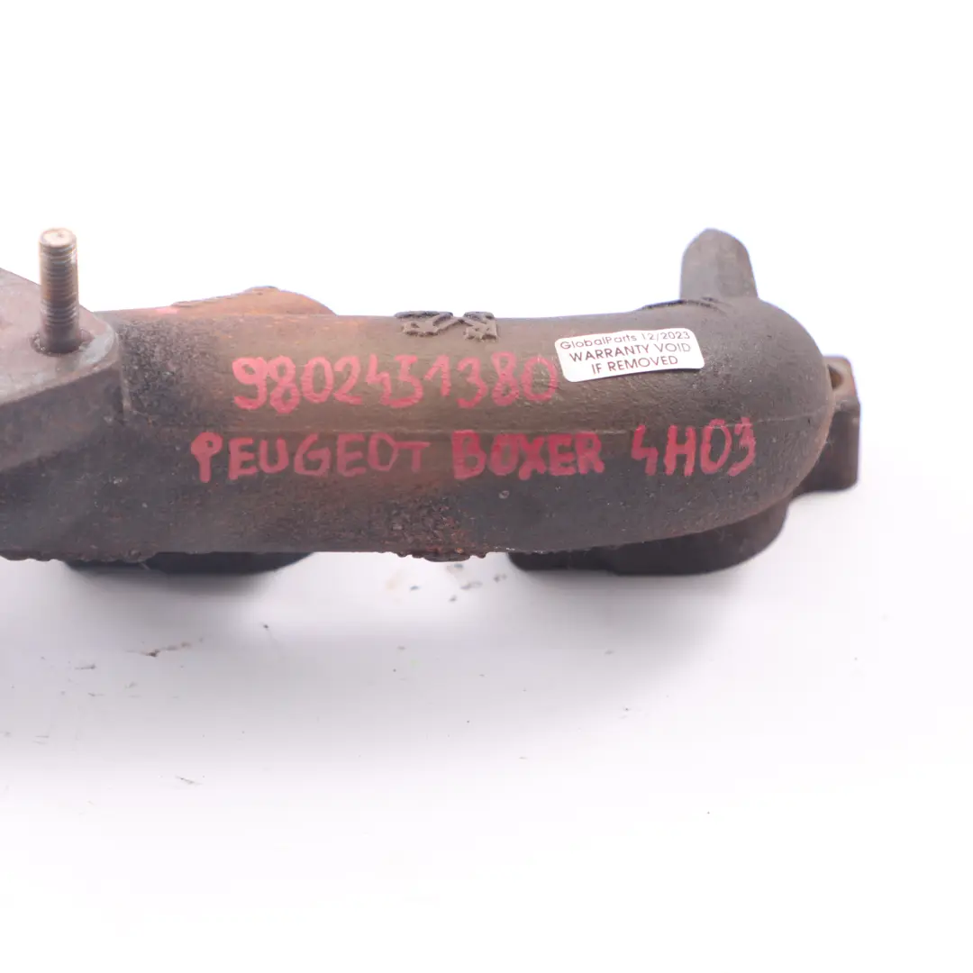 Abgas Krümmer 2.2 HDI 4H03 Diesel Motor für Peugeot Boxer mit Teilenummer 9802451380 Peugeot Boxer Abgas Krümmer 2.2 HDI 4H03 Diesel Motor - SKU 9802451380 - Teilenummer 9802451380