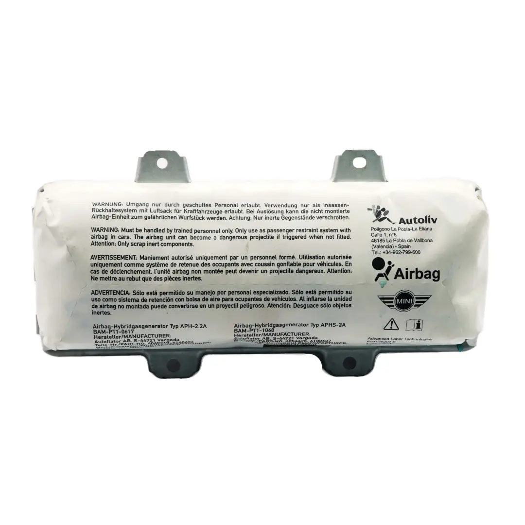 Mini Countryman R60 R61 Module D'Air Tableau De Bord Côté Passager Dash - SKU 9802752 - Numéro de pièce 9802752