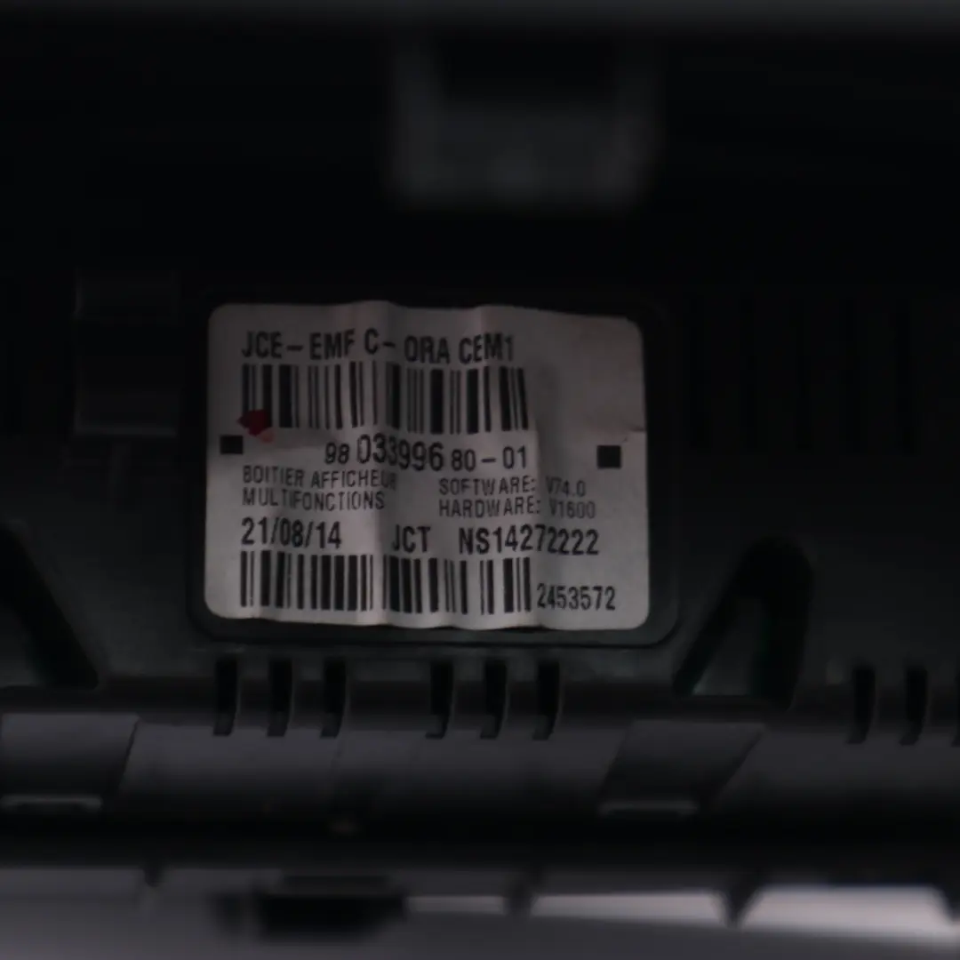  Citroen Berlingo Ekran Wyświetlacz - SKU 9803399680 - Numer Części 9803399680