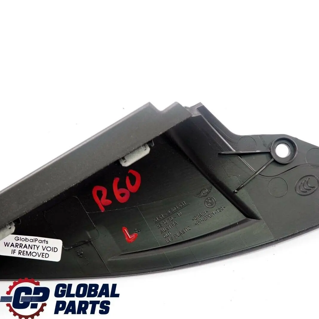 Mini Countryman R60 Copertura Specchio Triangolare SX Nero - SKU 9803531 - Numero di parte 9803531
