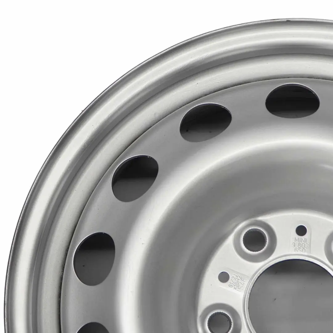 Llanta de acero 16" 6,5J ET:46 Plata para Mini Cooper R60 R61 con número de pieza 9803650 Mini Cooper R60 R61 Llanta de acero 16" 6,5J ET:46 Plata - SKU 9803650-2 - Número de pieza 9803650