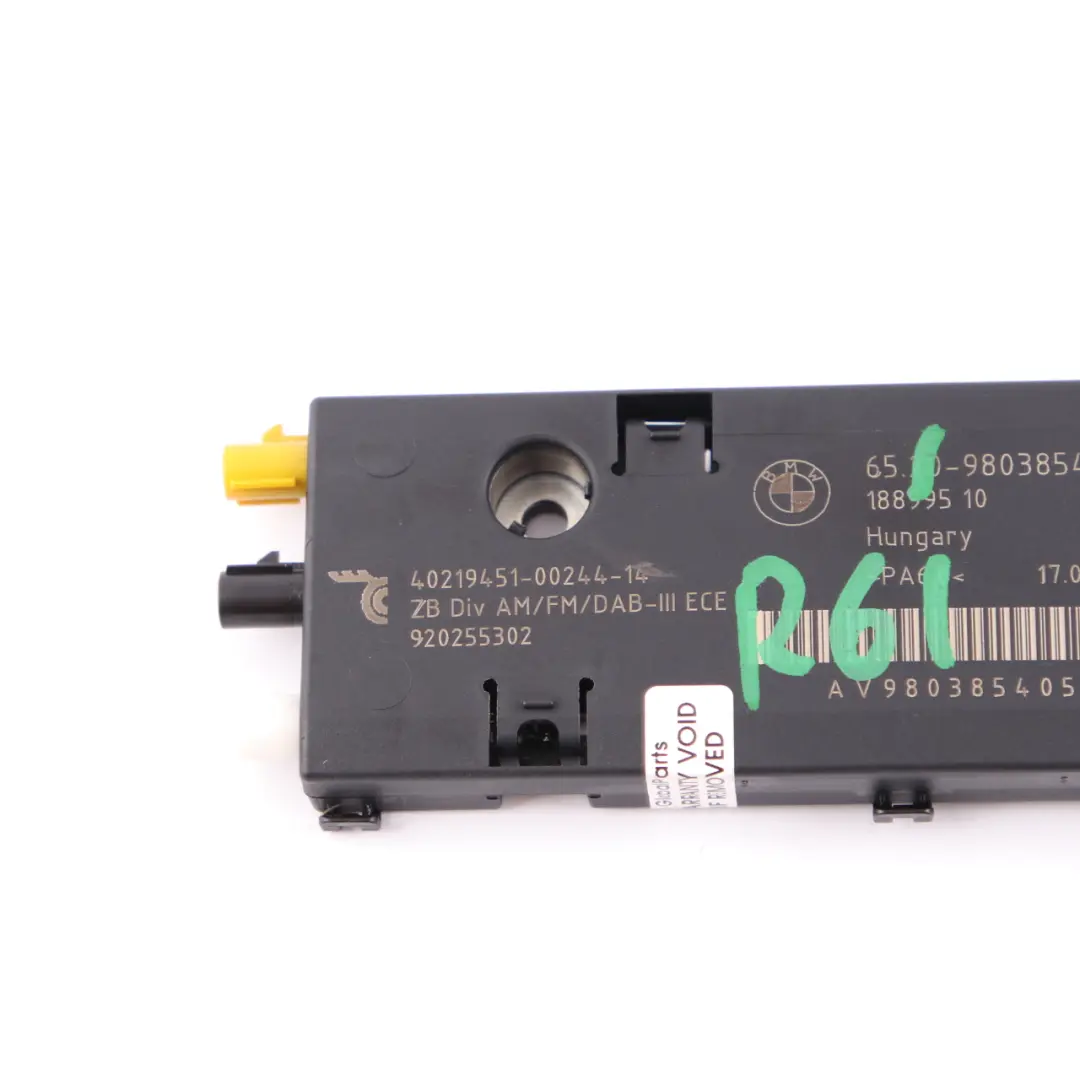 Antena Diversity Modulo Amplificador para MINI R60 R61 con número de pieza 9803854 MINI R60 R61 Antena Diversity Modulo Amplificador - SKU 9803854 - Número de pieza 9803854