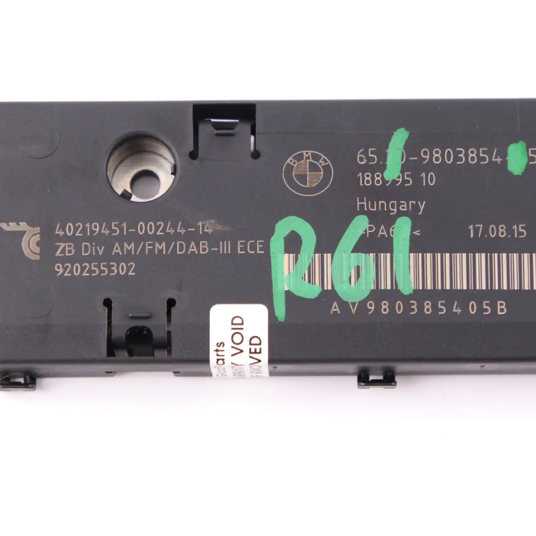 Antena Diversity Modulo Amplificador para MINI R60 R61 con número de pieza 9803854 MINI R60 R61 Antena Diversity Modulo Amplificador - SKU 9803854 - Número de pieza 9803854