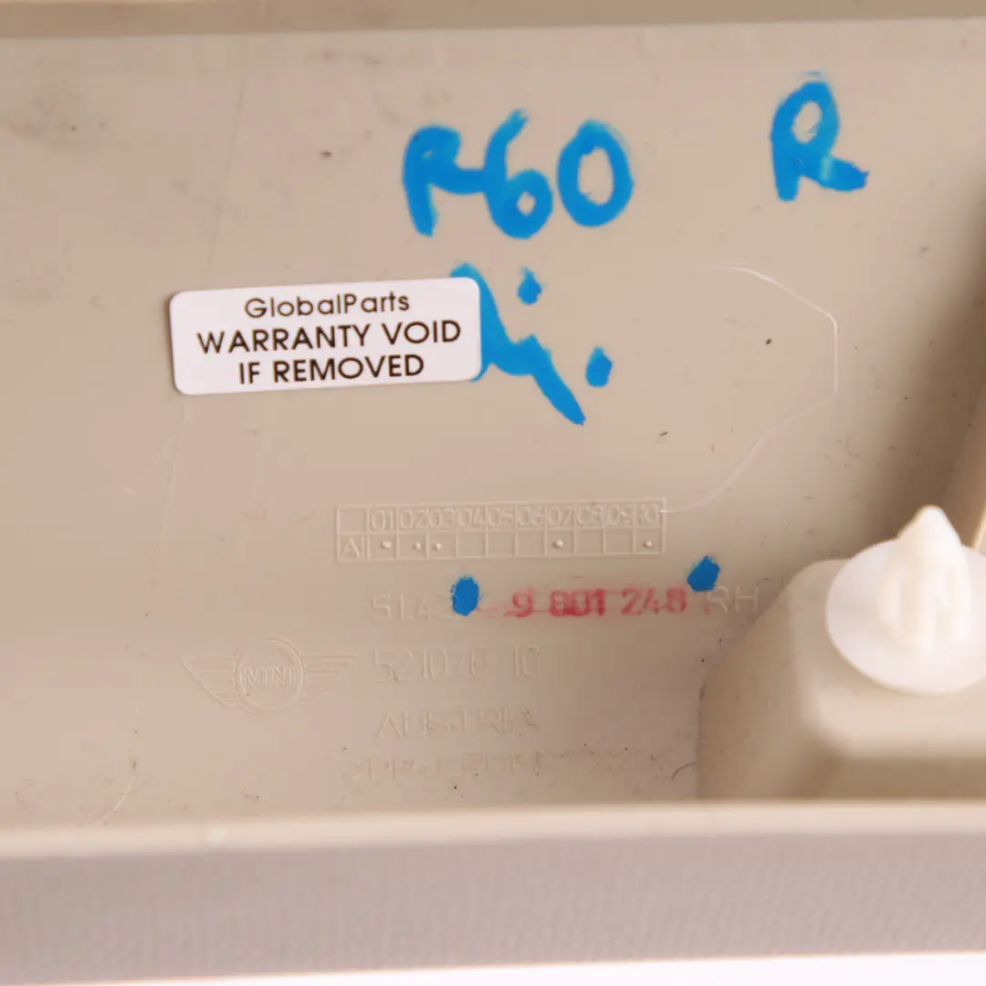 Blende A-Säule Rechts Light Beige für BMW MINI R60 mit Teilenummer 9804668 BMW MINI R60 Blende A-Säule Rechts Light Beige - SKU 9804668 - Teilenummer 9804668