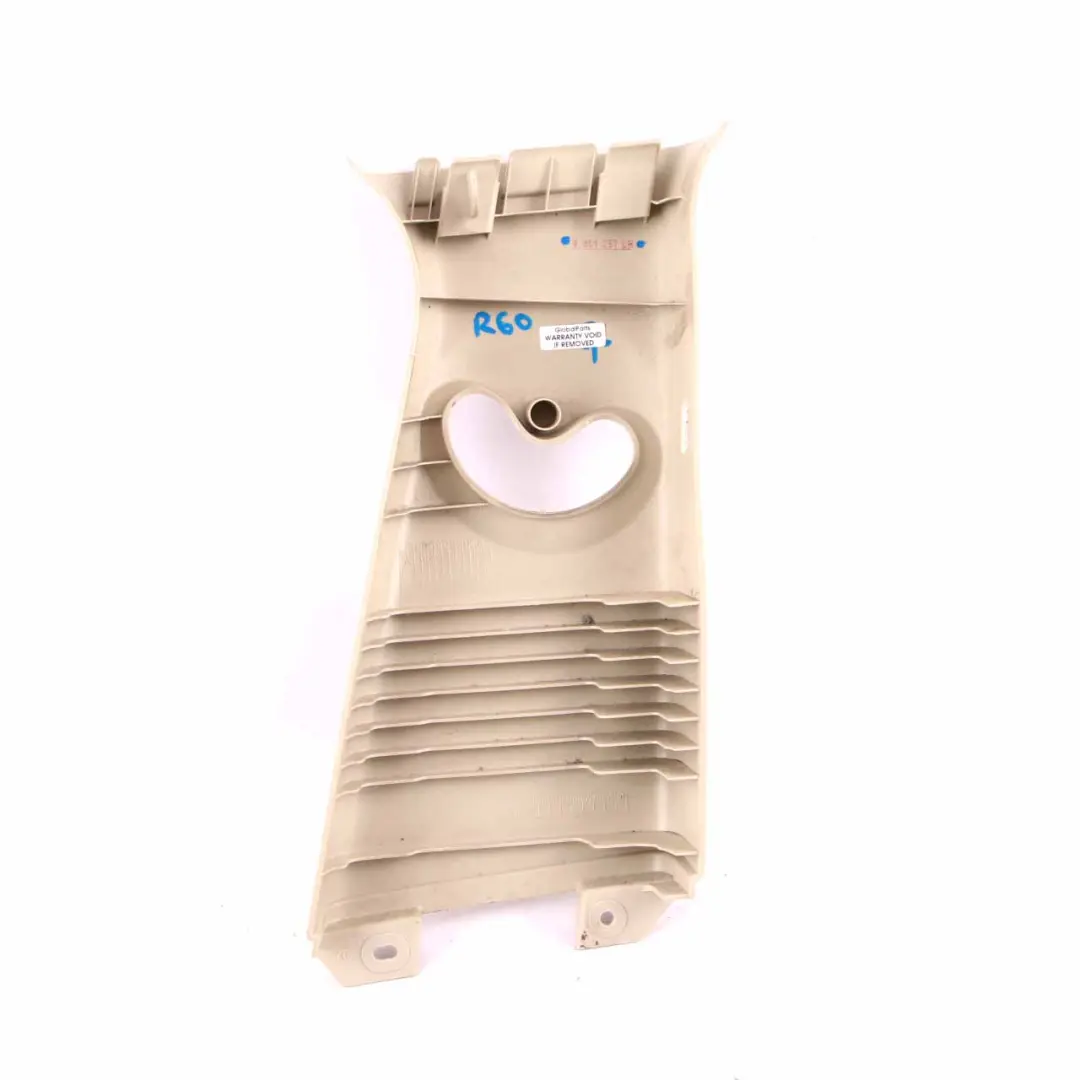 Couverture Montant B Haut a Gauche Lumiere Beige pour Mini R60 à propos du numéro de pièce 9804669 Mini R60 Couverture Montant B Haut a Gauche Lumiere Beige - SKU 9804669 - Numéro de pièce 9804669