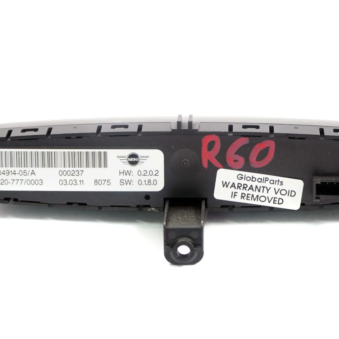 Consolle Centrale Dashboard Interruttore Nero per Mini Countryman R60 con numero di parte 9804914 Mini Countryman R60 Consolle Centrale Dashboard Interruttore Nero - SKU 9804914 - Numero di parte 9804914