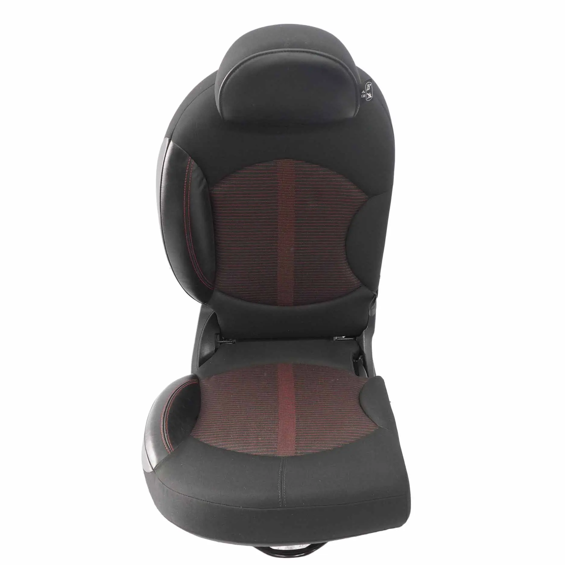 Mini R60 Countryman Rear Right O/S Folding Seat Cloth Leather Parallel Lines Red